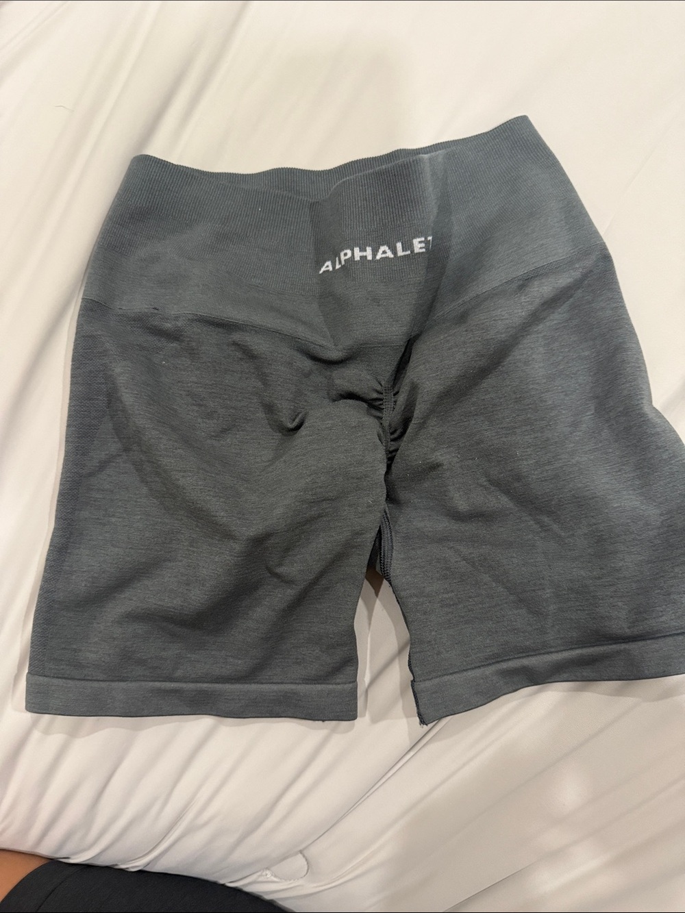 Alphalete Women's Seamless High-Waist Charcoal Athletic Bike Shorts